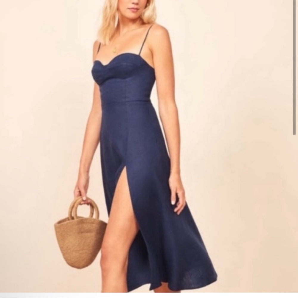 Reformation Nebraska Dress / Navy / Size 4 / Like New!